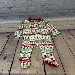 Little Me Christmas Bamboo Footie